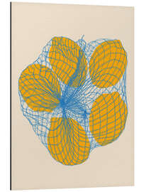 Magnettafel Fünf Zitronen in einer Netztasche