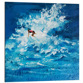 Tableau en aluminium Surfer in the sea