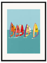 Gerahmter Kunstdruck Windsurfen in der Ostsee