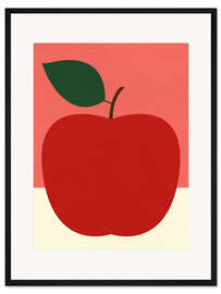 Gerahmter Kunstdruck Roter Apfel - Rosi Feist