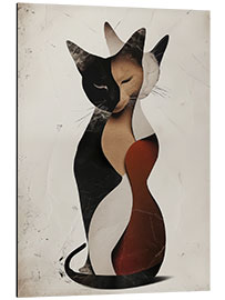 Tableau en aluminium Vintage Cat Collage