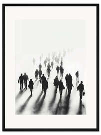 Gerahmter Kunstdruck Gehende Menschen