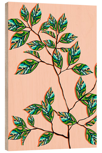 Wood print Peach Fuzz Botanical