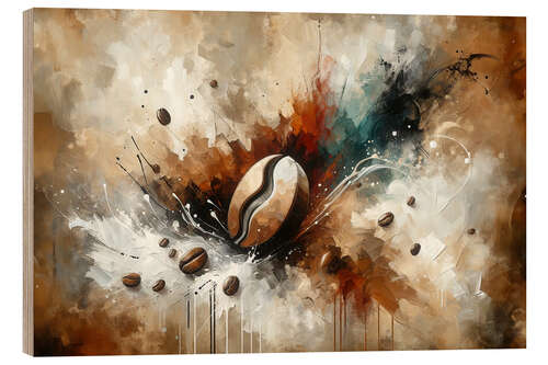 Wood print Abstract composition coffee bean