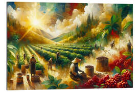 Magnettafel Arbeitstag auf einer Kaffeeplantage