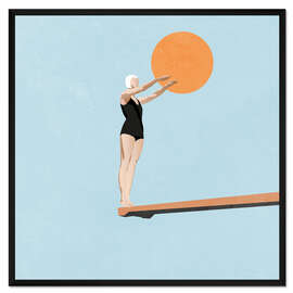 Gerahmter Kunstdruck Bereit zum Rückwärtsspringen