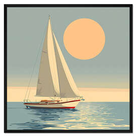 Gerahmter Kunstdruck Einsamer Segler