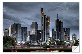 Selvklebende plakat Skyline Frankfurt am Main III