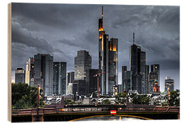 Stampa su legno Skyline Frankfurt am Main III