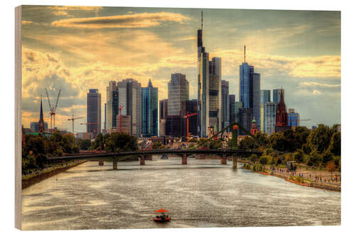 Stampa su legno Skyline Frankfurt am Main II