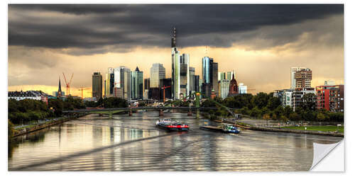 Selvklæbende plakat Skyline Frankfurt am Main I