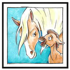 Gerahmter Kunstdruck Wildpferdeleben I