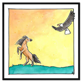 Gerahmter Kunstdruck Wildpferdeleben II