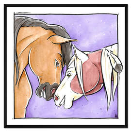 Gerahmter Kunstdruck Wildpferdeleben III