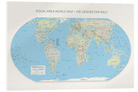 Acrylic print Equal Area World Map, Countries Of the World (German)