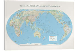 Gallery print Equal Area World Map, Countries Of the World, Pacific Centred