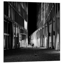 Aluminium print Person with Dog, Jean Mannet Str, Berlin