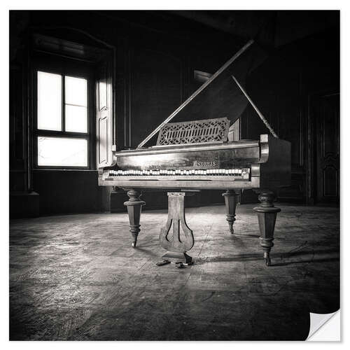 Selvklebende plakat Piano in an Empty House, Germany