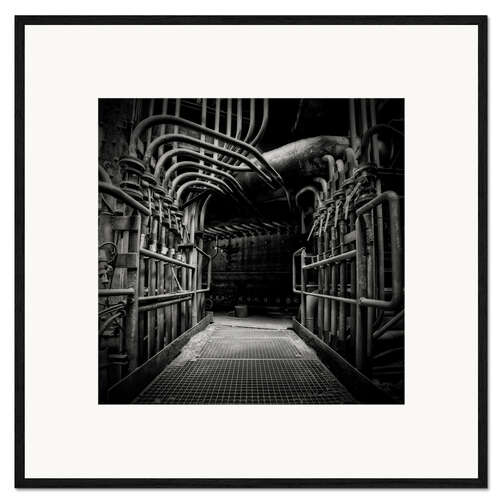Impressão artística com moldura Twisted Pipes in a Blast Furnace