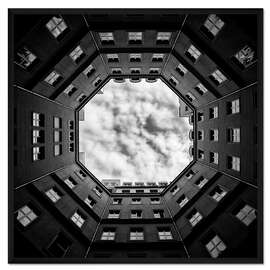 Gerahmter Kunstdruck Blick nach oben I