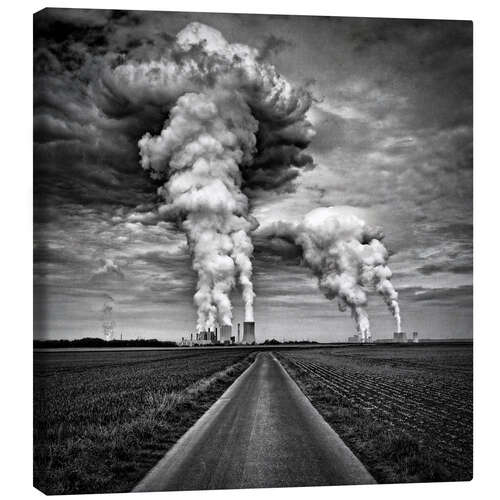 Tableau sur toile View over Fields to the Lignite Power Plant