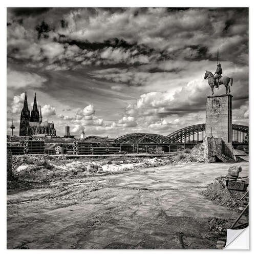 Selvklebende plakat The Hohenzollern Bridge and Cologne Cathedral