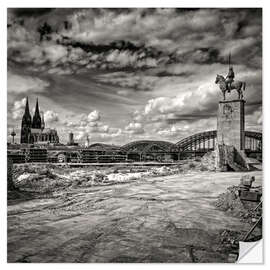 Selvklebende plakat The Hohenzollern Bridge and Cologne Cathedral