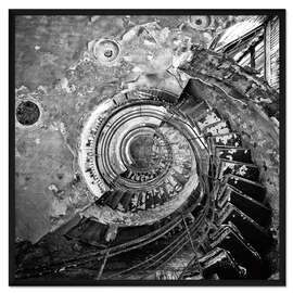 Gerahmter Kunstdruck Verbranntes Treppenhaus