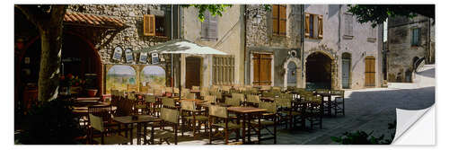 Muursticker Sidewalk cafe in Claviers, Provence-Alpes-Cote d'Azur