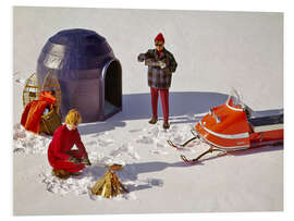 PVC-taulu Retro camping with prefab igloo, 1970s