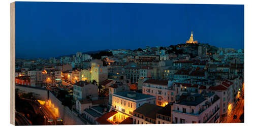 Hout print Marseille at sunset