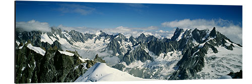 Alubild Blick von oben auf den Mont Blanc, die Alpen