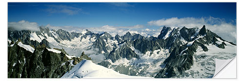 Sticker mural High angle view of Mount Blanc, the Alps