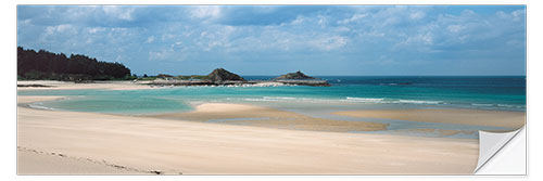 Selvklebende plakat Beach of Sables-d'Or-les-Pins, Cotes-d'Armor, Brittany