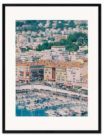 Impression artistique encadrée High angle view of boats, Nice, Côte d'Azur