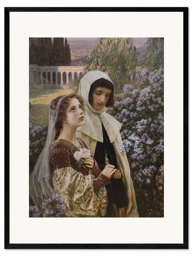 Framed art print Dante and Beatrice, Vita Nova, 1903