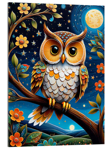 Gallery print Sweet owl in the moonlight