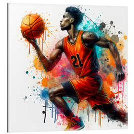 Magnettafel Basketballspieler geht zum Korb I