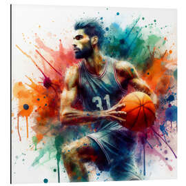 Aluminium print Basketball player goes to the basket II