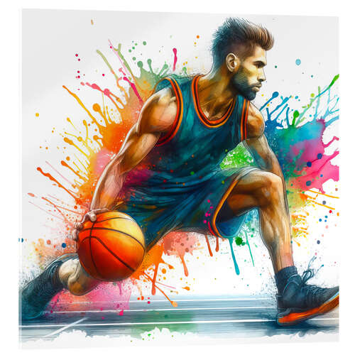 Cuadro de metacrilato Basketball player in watercolour