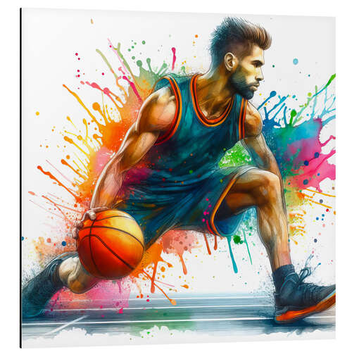 Obraz na aluminium Basketball player in watercolour