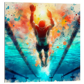 Gallery print Swimming in watercolour