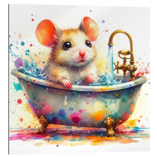 Quadro em plexi-alumínio A little mouse in the bathtub I