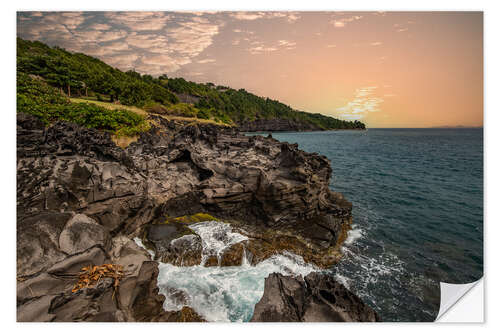 Sisustustarra Wild Caribbean, coast of Guadeloupe in the sunset