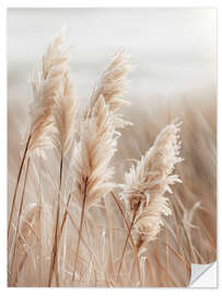 Selvklebende plakat Pampas grass by the sea