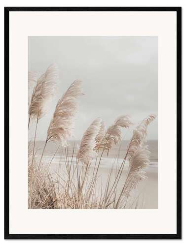Kehystetty taidepainatus Pampas grass on the beach