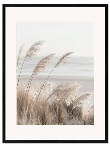 Kunsttryk i ramme Pampas grass on the coast