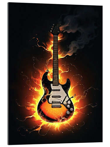 Gallery print Guitar on fire