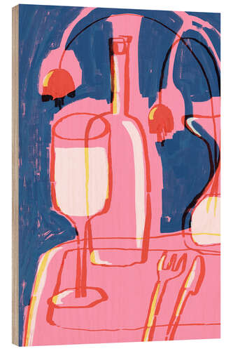 Wood print Neon Still Life No 4