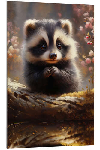 Aluminium print Little raccoon